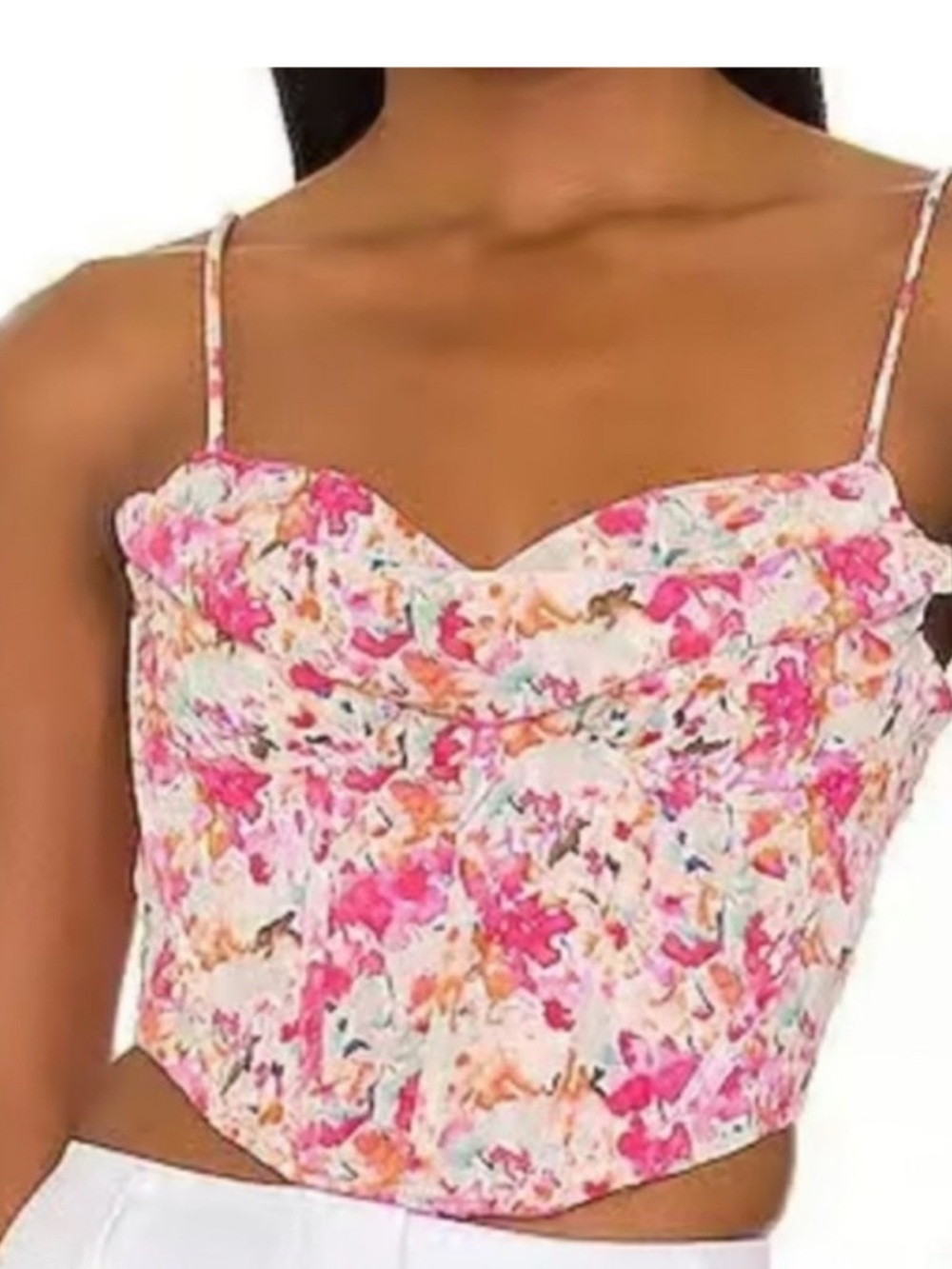 More To Come Melinda Pink Floral Drape
Bustier Top Women's Size Small